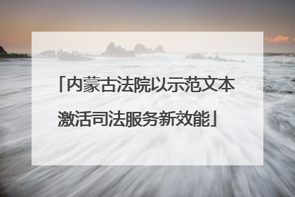 内蒙古法院以示范文本激活司法服务新效能
