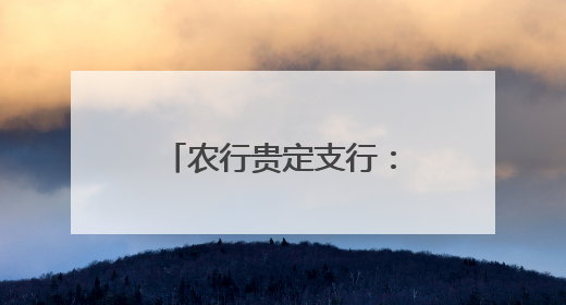 农行贵定支行：提升普惠金融 助力乡村振兴