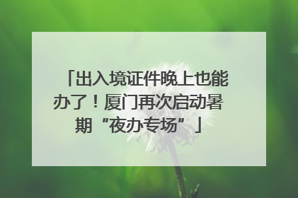 出入境证件晚上也能办了！厦门再次启动暑期“夜办专场”