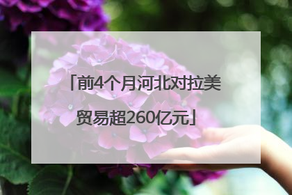 前4个月河北对拉美贸易超260亿元
