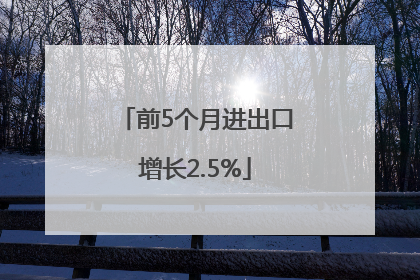 前5个月进出口增长2.5%