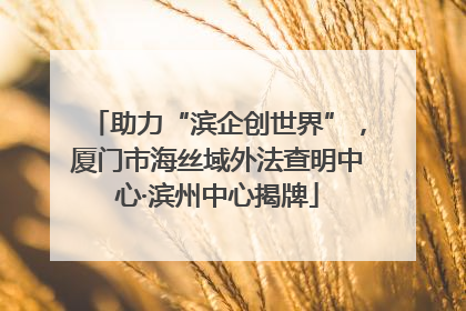 助力“滨企创世界”，厦门市海丝域外法查明中心·滨州中心揭牌