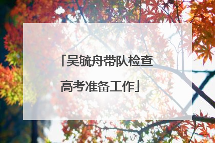 吴毓舟带队检查高考准备工作