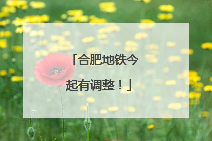 合肥地铁今起有调整！