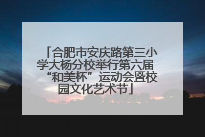 合肥市安庆路第三小学大杨分校举行第六届“和美杯”运动会暨校园文化艺术节
