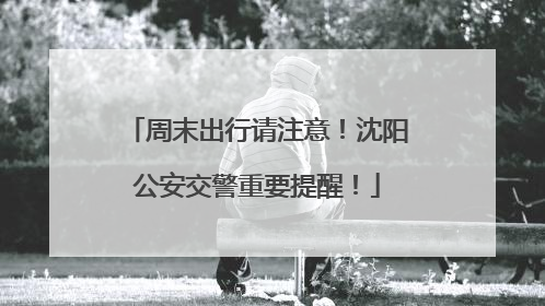 周末出行请注意！沈阳公安交警重要提醒！