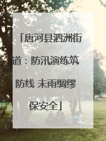 唐河县泗洲街道：防汛演练筑防线 未雨绸缪保安全