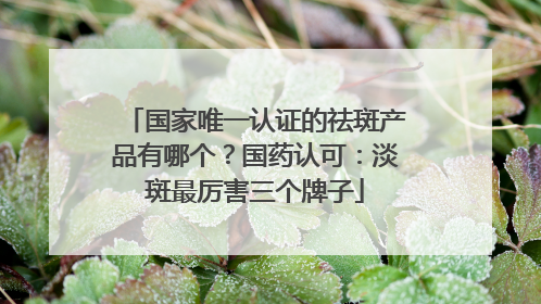 国家唯一认证的祛斑产品有哪个？国药认可：淡斑最厉害三个牌子