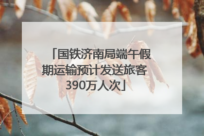 国铁济南局端午假期运输预计发送旅客390万人次