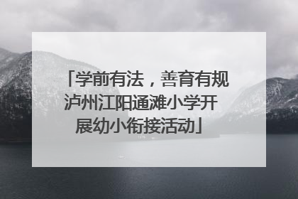学前有法，善育有规 泸州江阳通滩小学开展幼小衔接活动