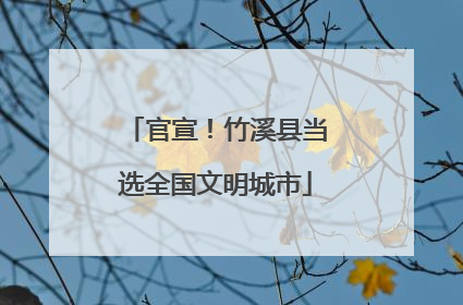 官宣！竹溪县当选全国文明城市