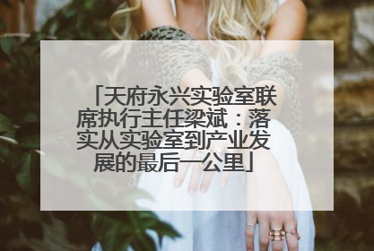 天府永兴实验室联席执行主任梁斌：落实从实验室到产业发展的最后一公里