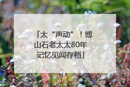 太“声动”！博山石老太太80年记忆见闻存档