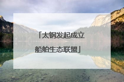 太钢发起成立船舶生态联盟