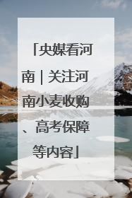 央媒看河南｜关注河南小麦收购、高考保障等内容