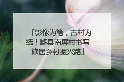 影像为笔，古村为纸！黟县南屏村书写旅居乡村振兴路