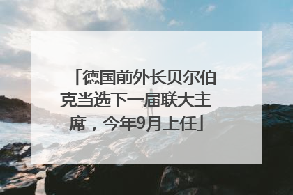 德国前外长贝尔伯克当选下一届联大主席，今年9月上任