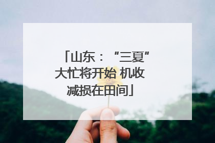 山东：“三夏”大忙将开始 机收减损在田间