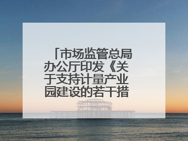 市场监管总局办公厅印发《关于支持计量产业园建设的若干措施》的通知