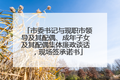 市委书记与现职市领导及其配偶、成年子女及其配偶集体廉政谈话，现场签承诺书