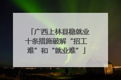 广西上林县稳就业十条措施破解“招工难”和“就业难”