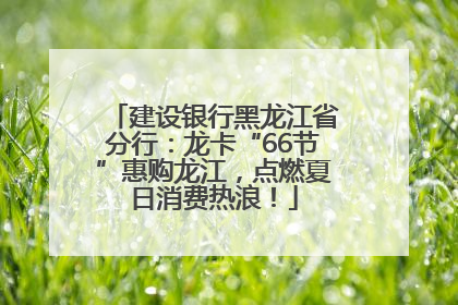 建设银行黑龙江省分行：龙卡“66节”惠购龙江，点燃夏日消费热浪！