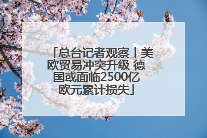 总台记者观察丨美欧贸易冲突升级 德国或面临2500亿欧元累计损失