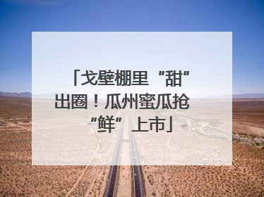 戈壁棚里“甜”出圈！瓜州蜜瓜抢“鲜”上市