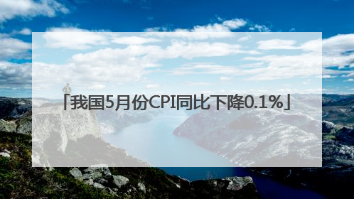 我国5月份CPI同比下降0.1%