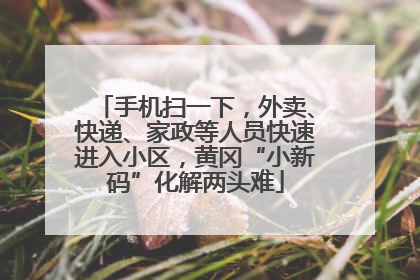 手机扫一下，外卖、快递、家政等人员快速进入小区，黄冈“小新码”化解两头难
