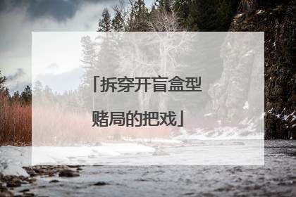 拆穿开盲盒型赌局的把戏
