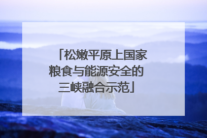 松嫩平原上国家粮食与能源安全的三峡融合示范