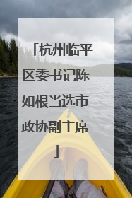 杭州临平区委书记陈如根当选市政协副主席