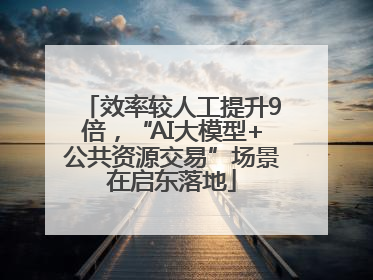 效率较人工提升9倍，“AI大模型+公共资源交易”场景在启东落地