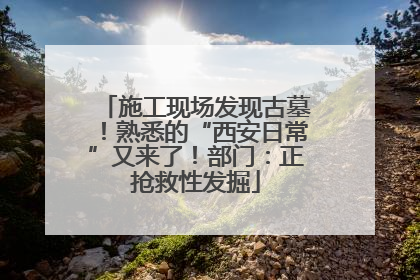 施工现场发现古墓！熟悉的“西安日常”又来了！部门：正抢救性发掘