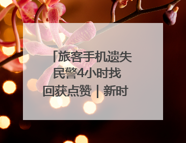 旅客手机遗失 民警4小时找回获点赞｜新时代新雷锋