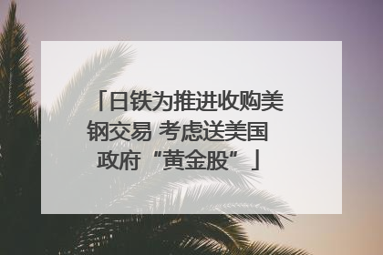 日铁为推进收购美钢交易 考虑送美国政府“黄金股”