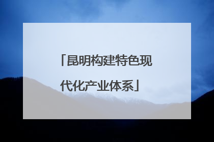 昆明构建特色现代化产业体系