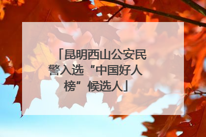 昆明西山公安民警入选“中国好人榜”候选人