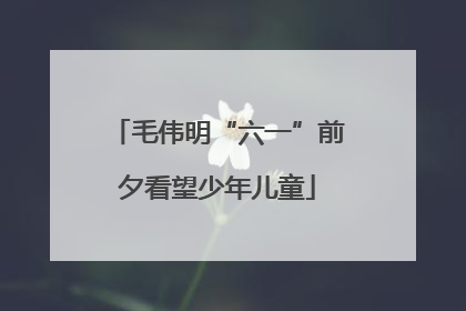 毛伟明“六一”前夕看望少年儿童
