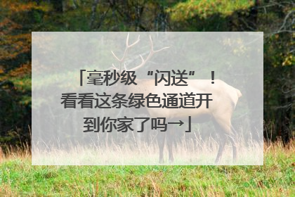 毫秒级“闪送”！看看这条绿色通道开到你家了吗→