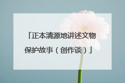 正本清源地讲述文物保护故事（创作谈）