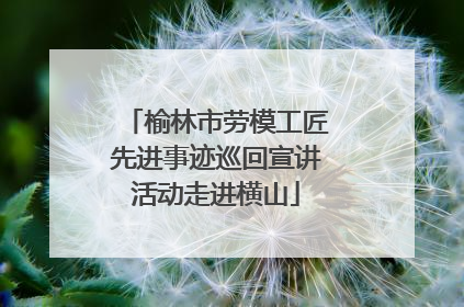 榆林市劳模工匠先进事迹巡回宣讲活动走进横山
