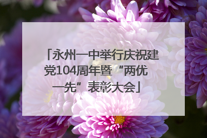 永州一中举行庆祝建党104周年暨“两优一先”表彰大会