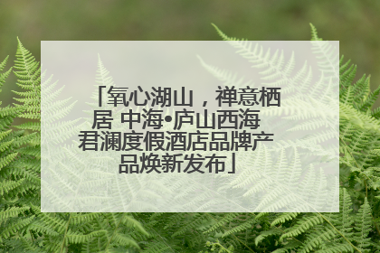 氧心湖山，禅意栖居 中海•庐山西海君澜度假酒店品牌产品焕新发布