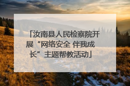 汝南县人民检察院开展“网络安全 伴我成长”主题帮教活动
