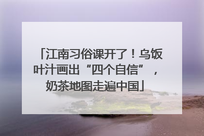江南习俗课开了！乌饭叶汁画出“四个自信”，奶茶地图走遍中国