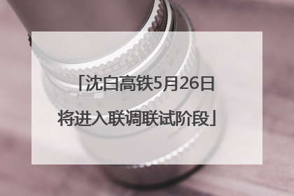 沈白高铁5月26日将进入联调联试阶段
