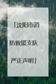 沈阳市消防救援支队严正声明