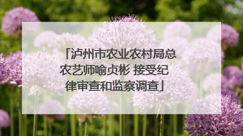 泸州市农业农村局总农艺师喻贞彬 接受纪律审查和监察调查